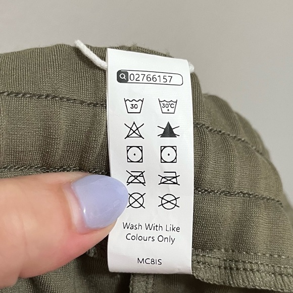 Halara Flex Midrise Drawstring Side Pocket Ankle Length Work Tapered Pant Green - Picture 15 of 15